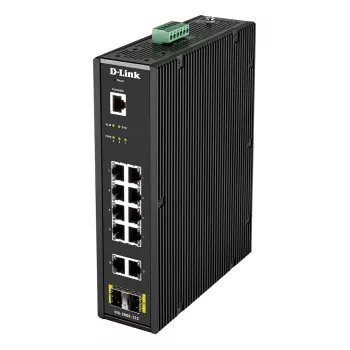 D-Link 12-Port L2 Industrial Smart Managed Switch ar 10 x 1GBaseT(X) un 2 x SFP