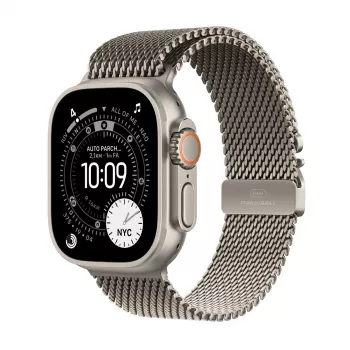 Apple Watch Ultra 3 MEWW4QF/A GPS + Cellular (5G) 49 mm dabiskā titāna korpuss ar dabiskā titāna Milanese Loop siksniņu – S izmērs