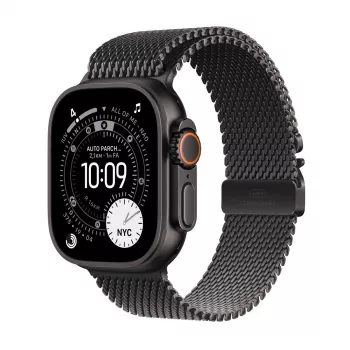 APPLE Watch Ultra 3 GPS + Cellular 49mm melns titāna korpuss ar melnu titāna Milānas cilpu Sma