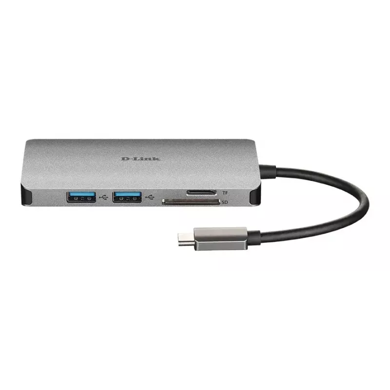 D-Link 8-in-1 USB-C centrmezgls ar HDMI/Ethernet/karšu lasītāju/barošanas piegādi