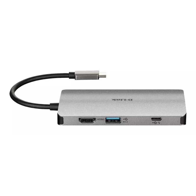 D-Link 8-in-1 USB-C centrmezgls ar HDMI/Ethernet/karšu lasītāju/barošanas piegādi