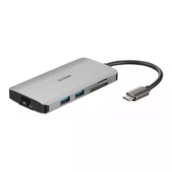 D-Link 8-in-1 USB-C centrmezgls ar HDMI/Ethernet/karšu lasītāju/barošanas piegādi