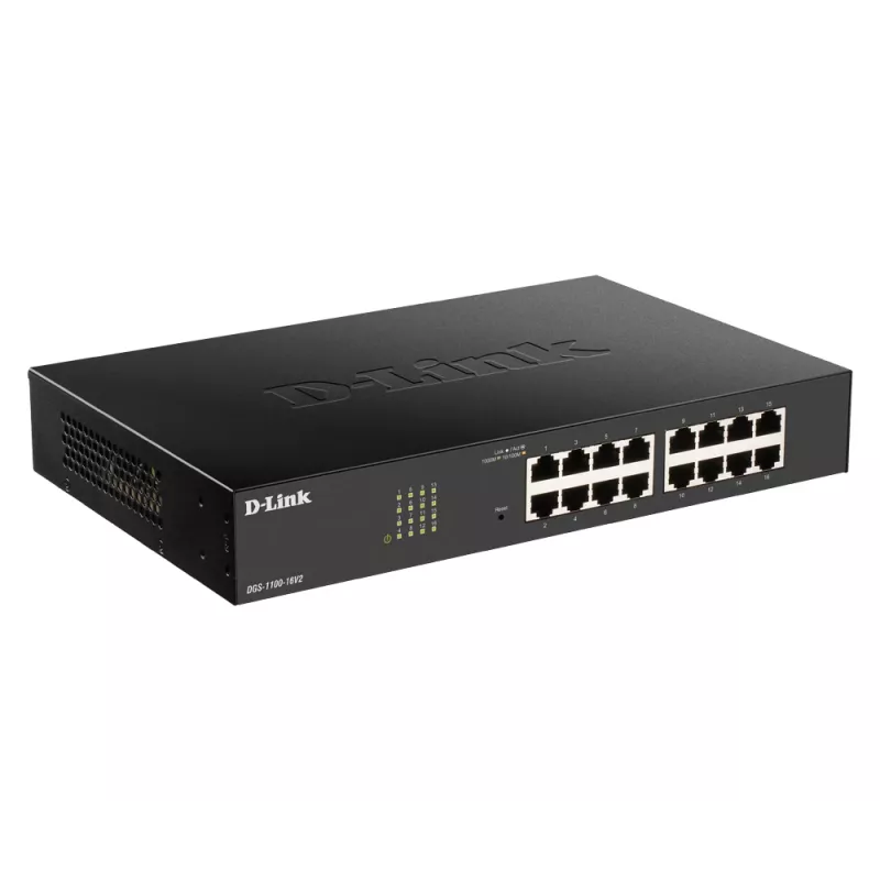 D-Link DGS-1100-16V2 Pārvaldāms L2 Gigabitu Ethernet (10/100/1000) Melns
