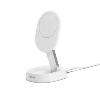 BELKIN bezvadu uzlādes statīvs - BoostCharge Pro - Qi2 15 W - balts