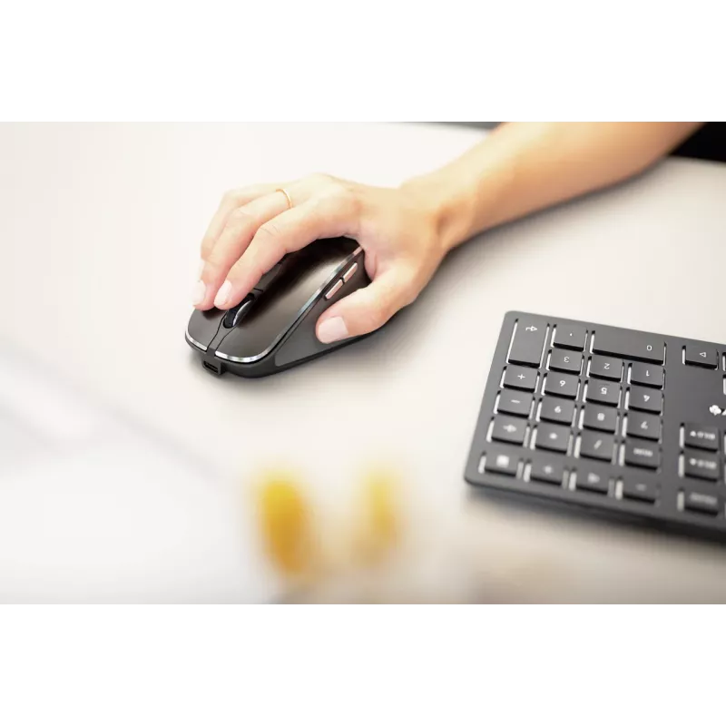 CHERRY DW 9500 SLIM tastatūra un pele, universāls RF bezvadu + Bluetooth, QWERTY angļu, melna, pelēka