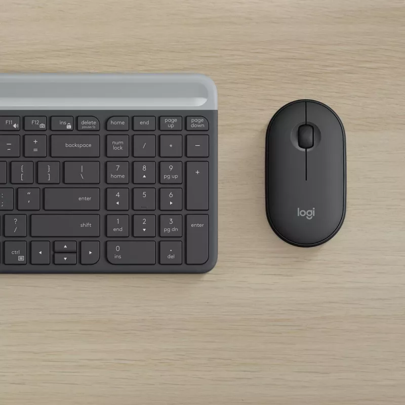 LOGITECH bezvadu tastatūras un peles komplekts Mk470 - grafīts - Azerty Beļģijas