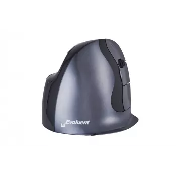 BakkerElkhuizen Evoluent D Medium Wireless, labā roka, vertikāls dizains, lāzers, RF bezvadu, 3200 DPI, melns