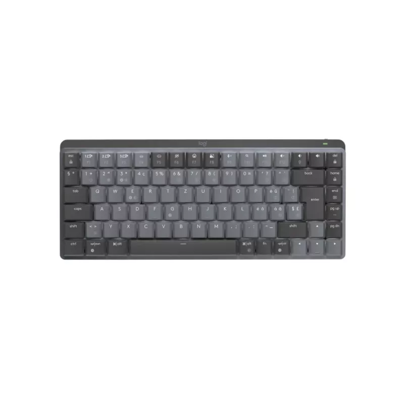 LOGITECH Mx Mechanical Mini Minimalistisks bezvadu apgaismots tastatūra - Grafīts, taustāms, kluss, Qwertz Šveice