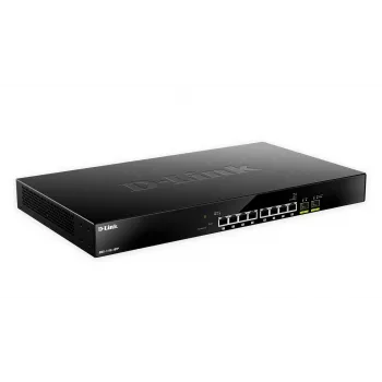 D-Link 10 portu Multi-Gigabit PoE+ viedais pārslēgs, pārvaldīts, L2, 2.5G Ethernet (100/1000/2500), Power over Ethernet (PoE), stiprināšana statīvā, 1U