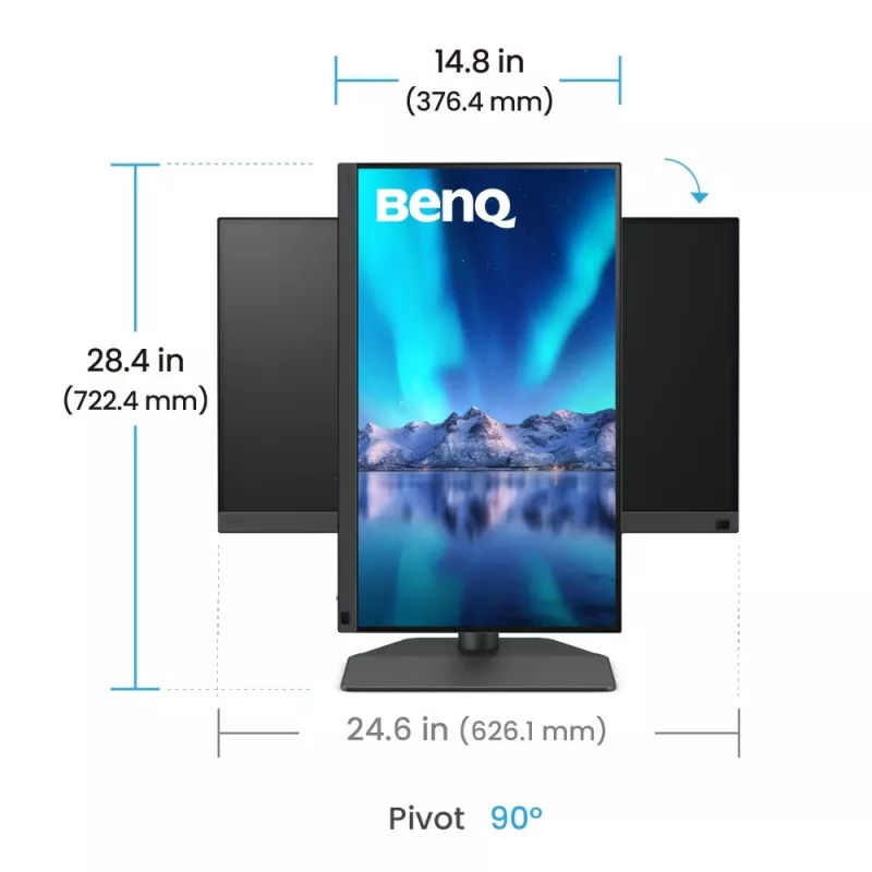BenQ SW242Q datora monitors 61,2 cm (24,1 collu) 2560 x 1600 pikseļi WQXGA LED Melns