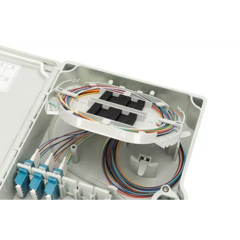 Digitus FTTH/FTTB sadales kārba samontēta OS2 12 šķiedras LC/PC