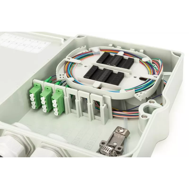 DIGITUS FTTH sadales kārba - vienmoda LC-APC iepriekš montēti savienotāji pigteili