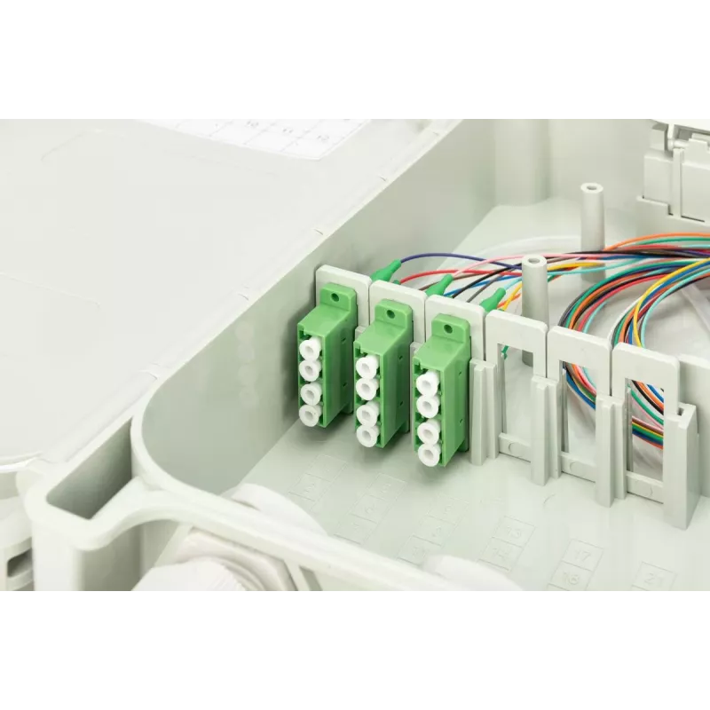 DIGITUS FTTH sadales kārba - vienmoda LC-APC iepriekš montēti savienotāji pigteili