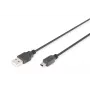 DIGITUS USB 2.0 savienojuma kabelis, tips A - mini B (5 kontaktu) vīr./vīr., 1m, USB 2.0 atbilstošs, melns