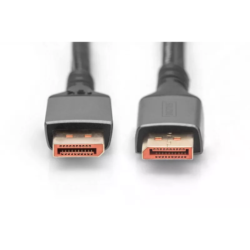 DIGITUS PREMIUM DisplayPort 2.1 savienojuma kabelis - V/V 1m 16K UHD 80G Alumīnija korpuss