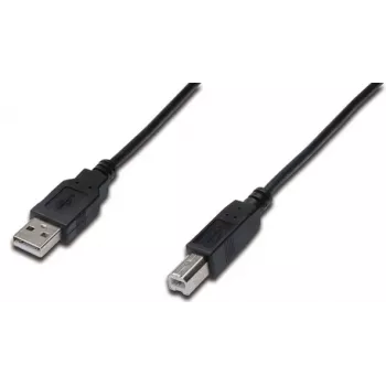 DIGITUS USB savienojuma kabelis, tips A - B tēviņš/tēviņš, 3m USB 2.0 piemērots Melns