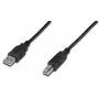 DIGITUS USB savienojuma kabelis, tips A - B tēviņš/tēviņš, 3m USB 2.0 piemērots Melns