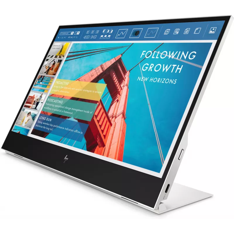 HP E-Series E14 G4 pārnēsājamais monitors, 35,6 cm (14 collas), 1920 x 1080 pikseļi, Full HD, LCD, 5 ms, sudraba