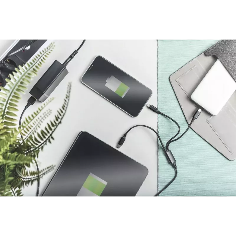 DIGITUS 3-in-1 lādētāja kabelis USB A-Lightning + micro B + Type-C 1m