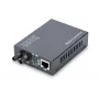 DIGITUS Multivides pārveidotājs, Daudzrežīmu 10/100Base-TX uz 100Base-FX, Ietver barošanas bloku ST savienotājs, Līdz 2 km