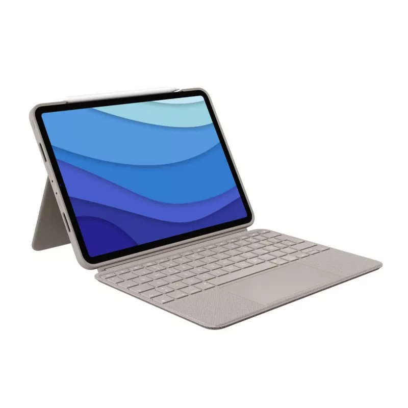 LOGITECH Combo Touch - Smilšu krāsa iPad Pro 11 collām (1., 2., 3. paaudze) - vācu - Qwertz