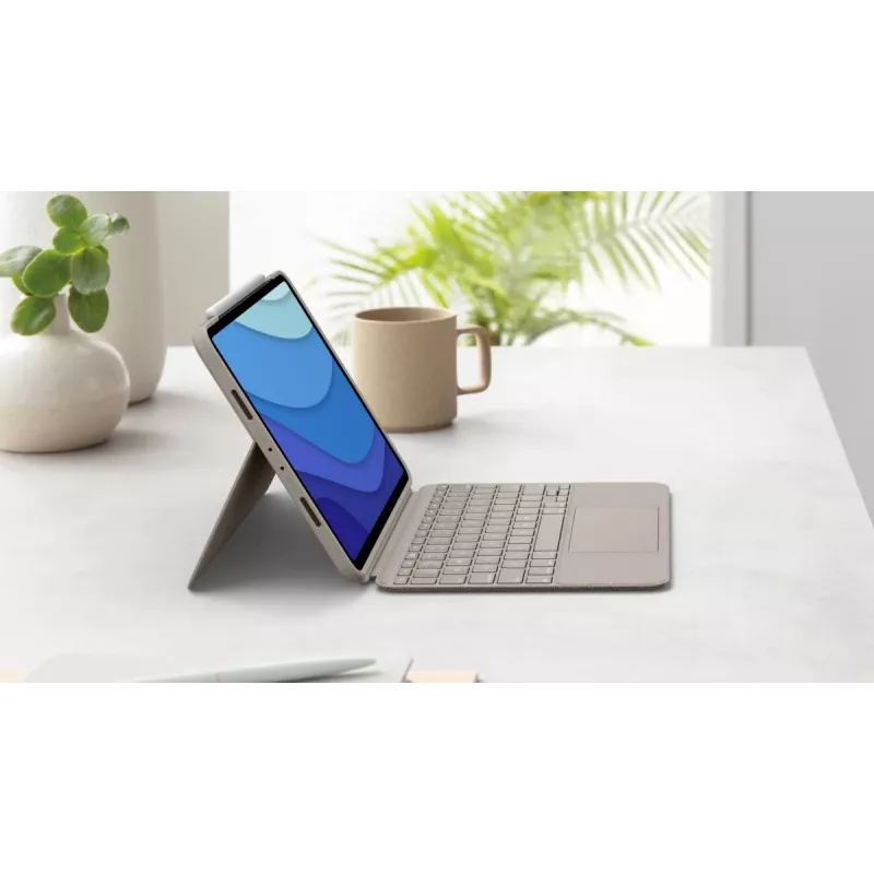 LOGITECH Combo Touch - Smilšu krāsa iPad Pro 11 collām (1., 2., 3. paaudze) - vācu - Qwertz