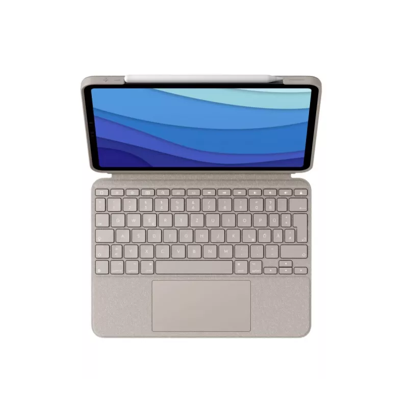 LOGITECH Combo Touch - Smilšu krāsa iPad Pro 11 collām (1., 2., 3. paaudze) - vācu - Qwertz