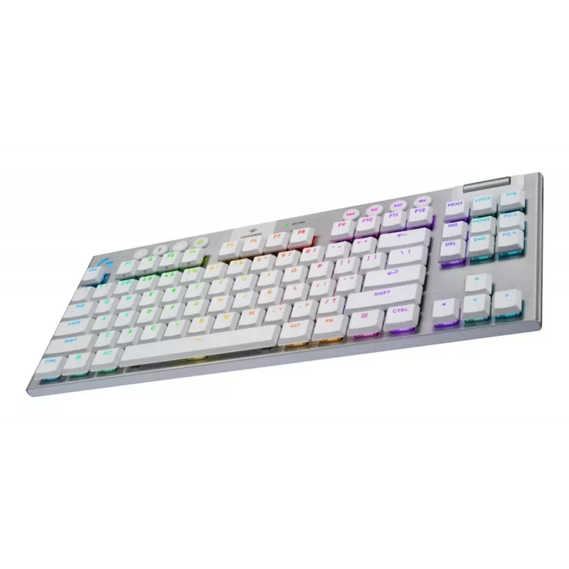 LOGITECH G915 X Lightspeed TKL bezvadu zema profila spēļu tastatūra balta taustes - Qwertz Deutsch