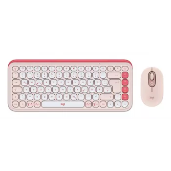 LOGITECH Bezvadu komplekts - Pop Icon - Rozā un baltā krāsā Qwertz vācu