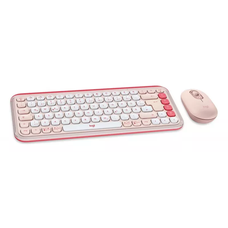 LOGITECH Bezvadu komplekts - Pop Icon - Rozā un baltā krāsā Qwertz vācu