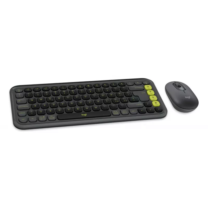 LOGITECH Wireless Combo - Pop Icon - Graphite & zaļa Qwerty Italian