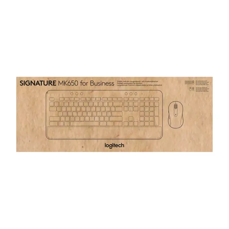 Logitech Signature MK650 Combo for Business pilna izmēra bezvadu tastatūra un pele