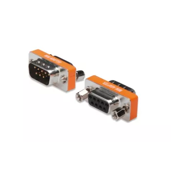 DIGITUS Zero Modem adapter, D-Sub9 metāla korpuss, vīrišķais/sieviešu, ar sešstūra skrūvēm