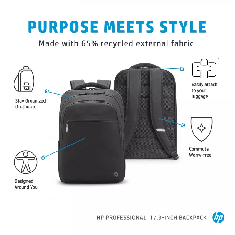 HP Professional 17,3 collu mugursoma, mugursoma, 740 g