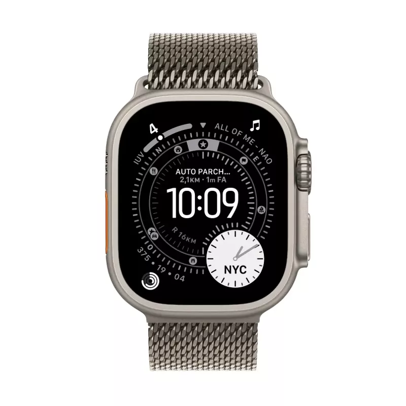 APPLE Watch Ultra 3 GPS + Cellular 49mm dabīga titāna korpuss ar dabīga titāna Milānas cilpu