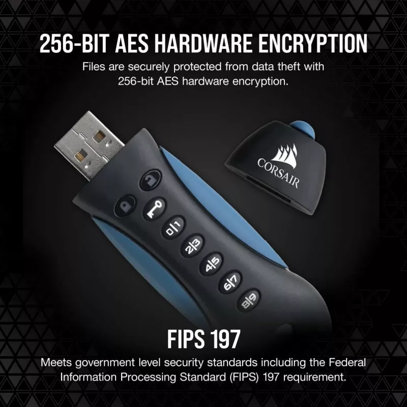 CORSAIR Flash Padlock 3 Secure - 256 GB - USB zibatmiņa - USB 3.0