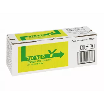 KYOCERA TK-580Y tonera kasetne, 1 gab., oriģināla, dzeltena