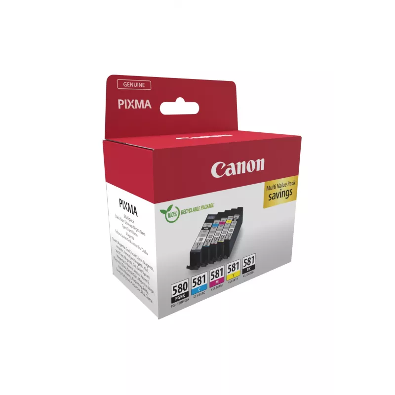Canon 2078C008 tintes kasetnes 5 gab. Oriģinālas Melna, Ciāna, Fuksīna, Dzeltena