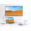 Manhattan USB-C dokstacija/cents ar karšu lasītāju, pieslēgvietas (x6): Ethernet, HDMI, USB-A (x3) un USB-C, ar strāvas padevi (100 W) USB-C pieslēgvietai (piezīme: nepieciešams papildu USB-C sienas lādētājs un USB-C kabelis), universāla visām ierīcēm, kabelis 15 cm, alumīnijs, sudraba