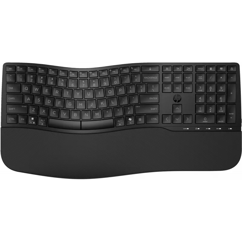 HP 685 Comfort Dual-Mode tastatūra, QWERTY, pilna izmēra (100%), bezvadu, RF bezvadu + Bluetooth, membrānas, QWERTY, melna