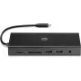 USB-C daudzportu centrmezgls HP Travel – HP 1C1Y5AA, USB-C savienotājs, HDMI 2.0, VGA, 1×RJ-45, 2×USB-A 3.2 Gen1, 2×USB 2.0, MicroSD lasītājs, Melns