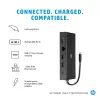 USB-C daudzportu centrmezgls HP Travel – HP 1C1Y5AA, USB-C savienotājs, HDMI 2.0, VGA, 1×RJ-45, 2×USB-A 3.2 Gen1, 2×USB 2.0, MicroSD lasītājs, Melns