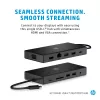 USB-C daudzportu centrmezgls HP Travel – HP 1C1Y5AA, USB-C savienotājs, HDMI 2.0, VGA, 1×RJ-45, 2×USB-A 3.2 Gen1, 2×USB 2.0, MicroSD lasītājs, Melns