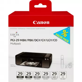 Canon PGI-29 MBK/PBK/DGY/GY/LGY/CO 6 tintes kārtridžu multipaka
