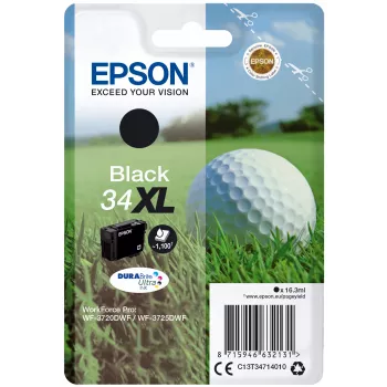 Epson Golf ball Singlepack Black 34XL DURABrite Ultra Ink, High (XL) Yield, Black, Pigment-based ink, 16.3 ml, 1 pc(s), 1100 pages