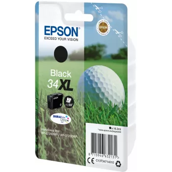 Epson Golf ball Singlepack Black 34XL DURABrite Ultra Ink, High (XL) Yield, Black, Pigment-based ink, 16.3 ml, 1 pc(s), 1100 pages