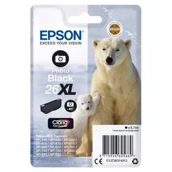Epson Polar bear Singlepack Photo Melns 26XL Claria Premium Ink