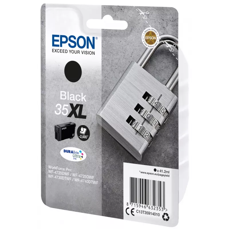 Kasetne Epson Padlock Singlepack Melna 35XL DURABrite Ultra Ink