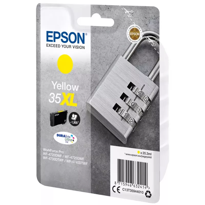 Kārtridžs Epson Padlock Singlepack dzeltena 35XL DURABrite Ultra tinte