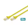 DIGITUS komutācijas kabelis - CAT6a - S/FTP - Snagless - 1m - dzeltens - 10 gab.
